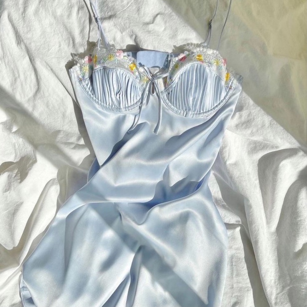 NWT for love and lemons Paloma slip dress baby blue